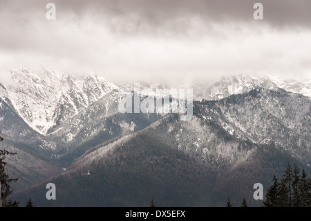Tatra Mountains on cloudy day in Zakopane, Poland Stock Photo