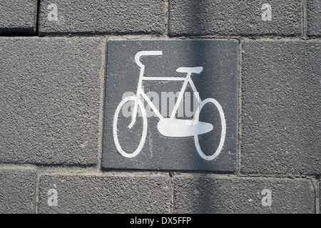 cycle route sign amsterdam netherlands Stock Photo