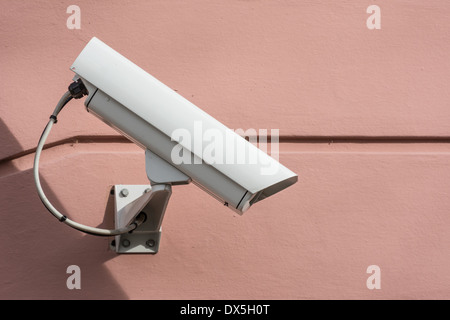 Security with a video surveillance camera Stock Photo