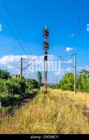 Train Lights at a railway (semafor) Stock Photo