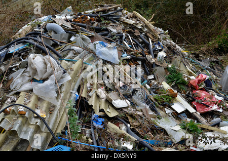 Building rubble from disused factory knocked down. Stock Photo