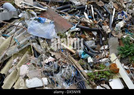 Building rubble from disused factory knocked down. Stock Photo