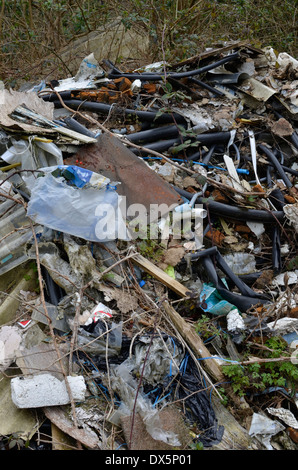 Building rubble from disused factory knocked down. Stock Photo