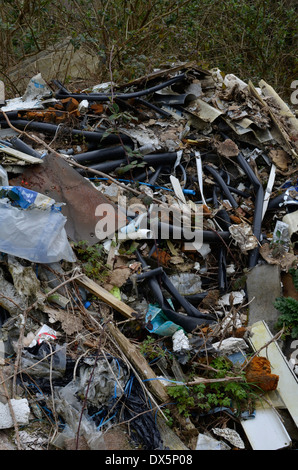 Building rubble from disused factory knocked down. Stock Photo