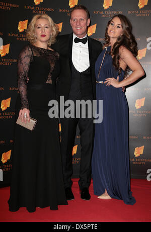 London, UK, 18th March 2014 Katy Cavanagh, Antony Cotton and Brooke Vincent arrive at the RTS Programme Awards at Grosvenor House in London  Credit:  MRP/Alamy Live News Stock Photo