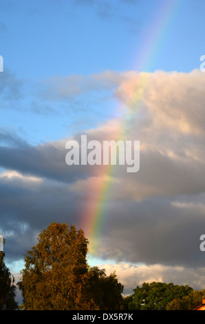 Rainbow on Blue Sky after Rain Stock Photo - Alamy