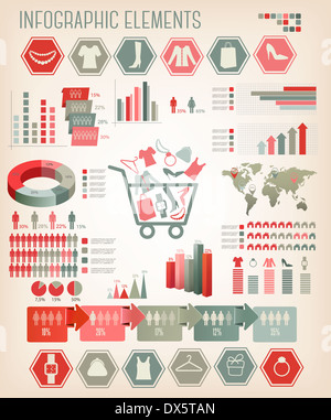 Shopping infographics. Vector. Stock Photo