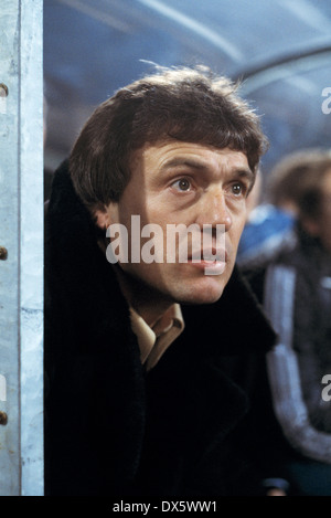 football, DFB Cup, 1977/1978, quarterfinal, Wedau Stadium, MSV Duisburg versus Hertha BSC Berlin 1:0, coach Carl-Heinz Ruehl (MSV) on the coaching bench Stock Photo