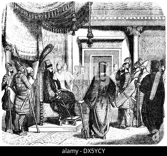 Court of Persian King, illustration from book dated 1878 Stock Photo