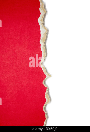 Torn paper border isolated on white Stock Photo