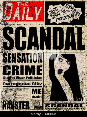A typical daily fictitious newspaper with the red top, banner, typically in the UK Stock Photo