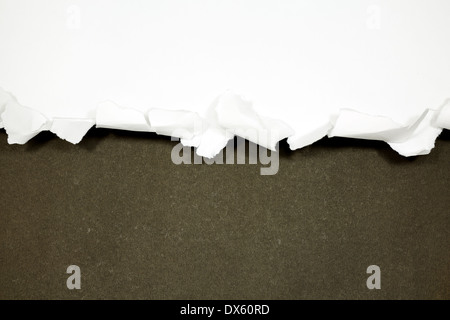 Torn paper borders isolated on white Stock Photo