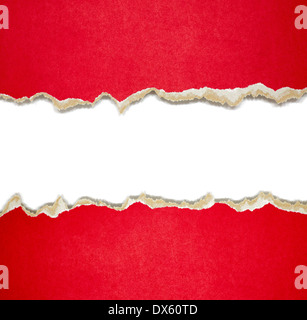 Torn paper borders isolated on white Stock Photo