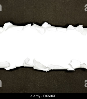 Torn paper borders isolated on white Stock Photo