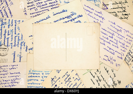 old vintage letters as background Stock Photo