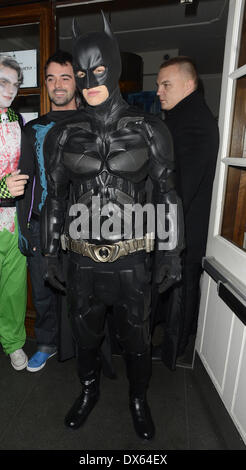 Liam Payne of One Direction dressed as Batman Celebrities at Funky Buddha nightclub for a Halloween party London, England - 28.10.12 Featuring: Liam Payne of One Direction dressed as Batman Where: London, United Kingdom When: 27 Oct 2012 Stock Photo