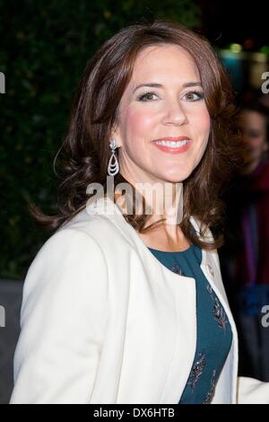 Copenhagen, Denmark. 18th Mar, 2014. Crown Princess Marie of Denmark attends a reception for the Royal Family of Denmark hosted by the Turkish President Abdullah Gul at the Hotel D'Angleterre in Copenhagen, Denmark, 18 March 2014. The president of Turkey is in Denmark for a 2 day state visit from 17 to 18 March. Credit:  Patrick van Katwijk/dpa/Alamy Live News Stock Photo