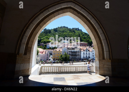 Archway view from the Royal Palace, Sintra National Park and  World Heritage Site, Central Portugal Stock Photo