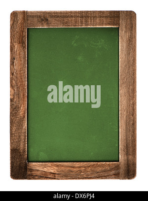 vintage green chalkboard with wooden frame isolated on white background. blackboard with place for your text Stock Photo