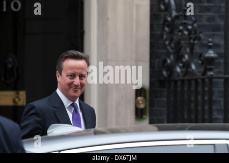 Downing Street, London, UK. 19th Mar, 2014. Downing Street was a hive of activity on Budget Day as the government prepared to disclose its budget for 2014. Pictured: DAVID CAMERON MP - British Prime Minister. Credit:  Lee Thomas/Alamy Live News Stock Photo