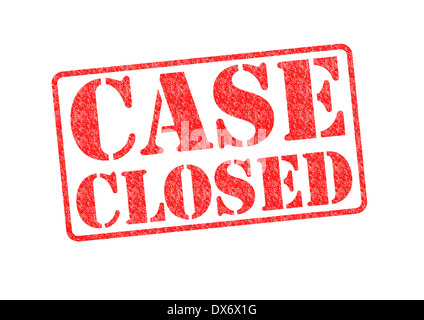 CASE CLOSED red rubber stamp over a white background. Stock Photo