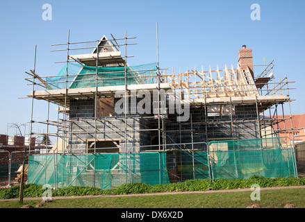 House under construction on new housing development by Hopkins and Moore at Snape, Suffolk, England Stock Photo