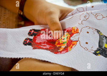 hand for sewing and knitting Stock Photo