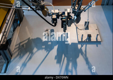 Lyon, France - 19 March 2014: Robot M-1iA by FANUC is on display at Innorobo 2014, the biggest fair in Europe for robotics. Credit:  Piero Cruciatti/Ģ����ý Live News Stock Photo