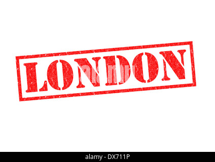 LONDON red rubber stamp over a white background. Stock Photo