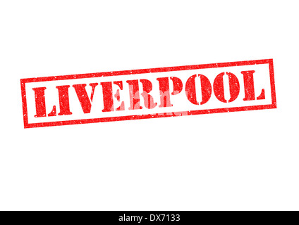 LIVERPOOL red rubber stamp over a white background. Stock Photo