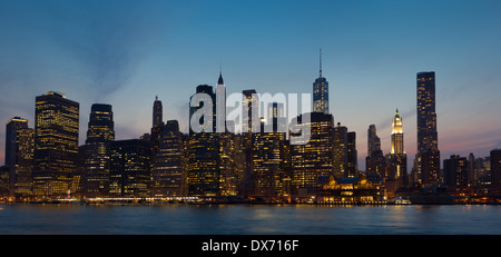 Lower Manhattan Skyline from Brooklyn Bridge Park, Brooklyn, New York, USA Stock Photo