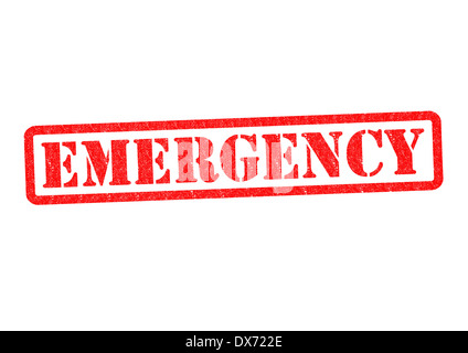 EMERGENCY Rubber Stamp over a white background.
