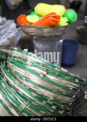 Feb. 27, 2013 - New Delhi, 00 - Wicker baskets with plastics for sale in New Delhi, India (Credit Image: © David H. Wells/ZUMAPRESS.com) Stock Photo