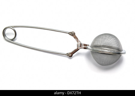 Tea strainer on a white background Stock Photo
