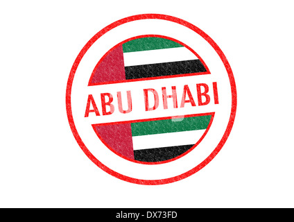 Passport-style ABU DHABI (United Arab Emirates) rubber stamp over a white background. Stock Photo