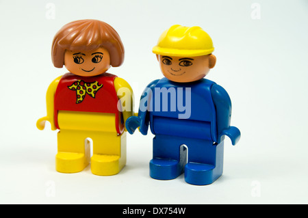 Duplo man and woman. Stock Photo