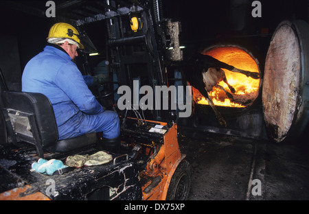 Incineration of cow carcass with suspected BSE, Mad Cow disease. Midlands, United Kingdom Stock Photo