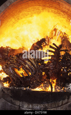 Incineration of cow carcass with suspected BSE, Mad Cow disease. Midlands, United Kingdom Stock Photo