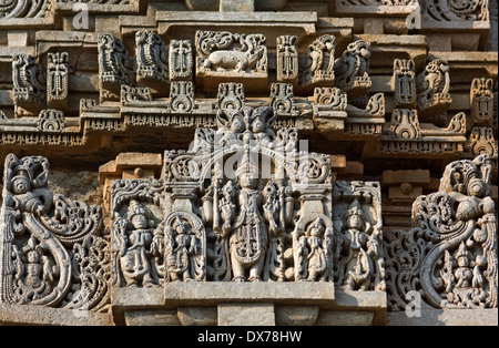 Asia, India, Karnataka, Belavadi, Veera Narayana Temple Stock Photo