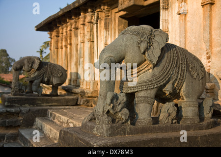 Asia, India, Karnataka, Belavadi, Veera Narayana Temple Stock Photo