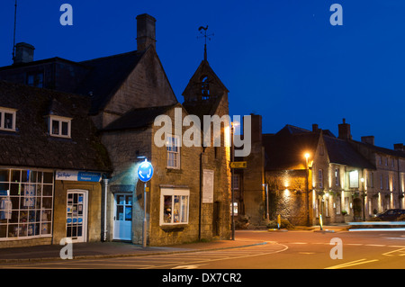 High Street and the Curfew Tower, Moreton in Marsh, Gloucestershire, England, UK Stock Photo