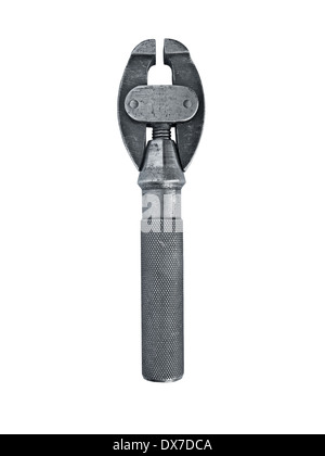 vintage hand vise isolated over white background, clipping path Stock Photo