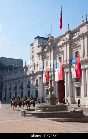 Changing of the guard in La Moneda Palace, Santiago, Chile. Stock Photo