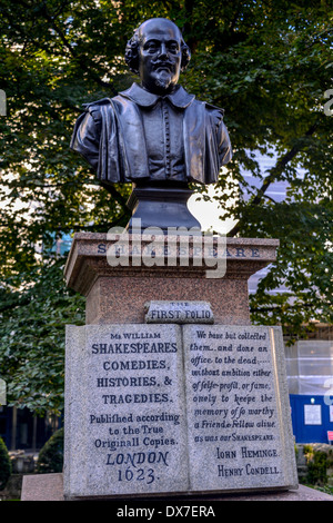 Monument to John Heminge & Henry Condell, credited with encouraging publication of Shakespeare's First Folio in 1623, Stock Photo