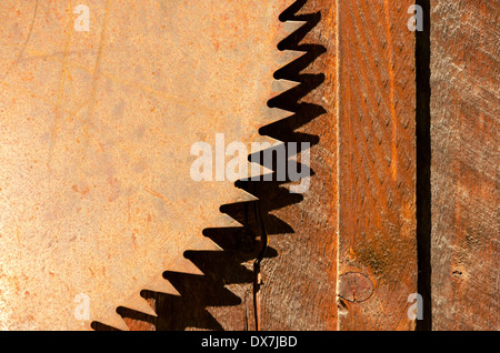 Rusted blade of an old circular saw Stock Photo