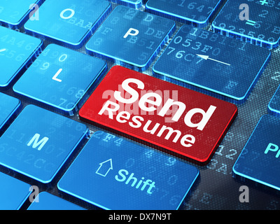 Finance concept: Send Resume on computer keyboard background Stock Photo