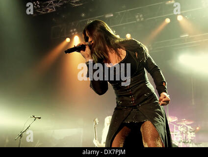 Floor Jansen of Nightwish performing at Manchester O2 Apollo. Manchester, England - 04.11.12 Featuring: Floor Jansen of Nightwi Stock Photo