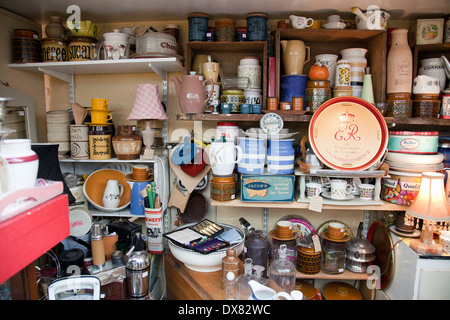 Northcote Road Antiques Market Stalls on Northcote Road in Wandsworth SW11 - London UK Stock Photo