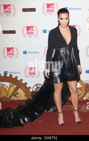 TV personality Kim Kardashian The MTV EMA's 2012 held at Festhalle - arrivals **or publication in Germany and F Stock Photo