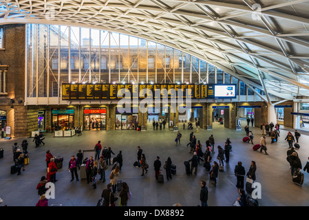 Train departure board and vaulted concourse by British architects John ...